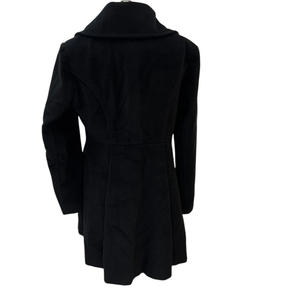 BCBGeneration Classic Black Wool Blend Winter Pea Coat SZ LARGE - Image 2 of 4