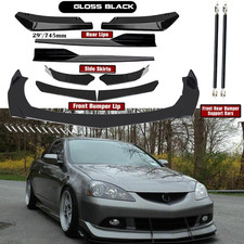 For Acura Rsx Type-s 02-06 Front Rear Bumper Lip Spoiler Splitter Glossy Black