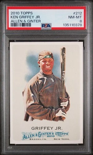 2010 Topps #212 Ken Griffey Jr. Allen & Ginter PSA 8 NM-Mint Seattle Mariners