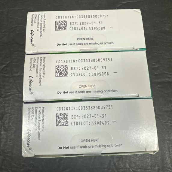 One Touch Verio Glucose Blood Test Strips 300 Count (3 bxs 100 each) Exp 1/31/27