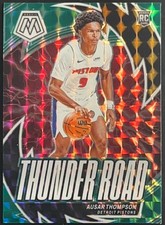 2023-24 Panini Mosaic Thunder Road Ausar Thompson Green Mosaic Prizm #16 Rookie