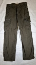 Vintage Y2K Old Navy Men's 32x33 Baggy Military Cargo Pants Olive Skater Grunge