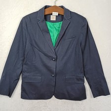 Gap Academy Blazer Womens 12 Tall Navy Blue Two Button Lined Work Wear Academia