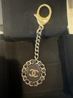 Chanel Gold And Black Leather Keychain — photo 2