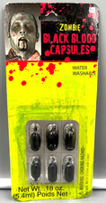 Zombie Black Blood Capsules Water Washable 6 Pieces NEW