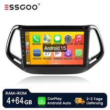 Autoradio CarPlay Android 15 4+64G CarPlay GPS NAV BT per Jeep Compass 2017-2020