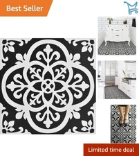 Black Gothic Peel & Stick Floor Tiles 12x12 Waterproof Easy Install Patterned