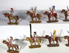 VINTAGE FLAT  ZINNFIGUREN Ancient Greek horsemen with spears. 20MM. 10 peices — photo 2