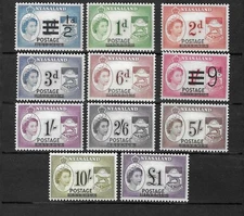 Nyasaland 1963 MM revenue Stamps opt Postage sg 188/198