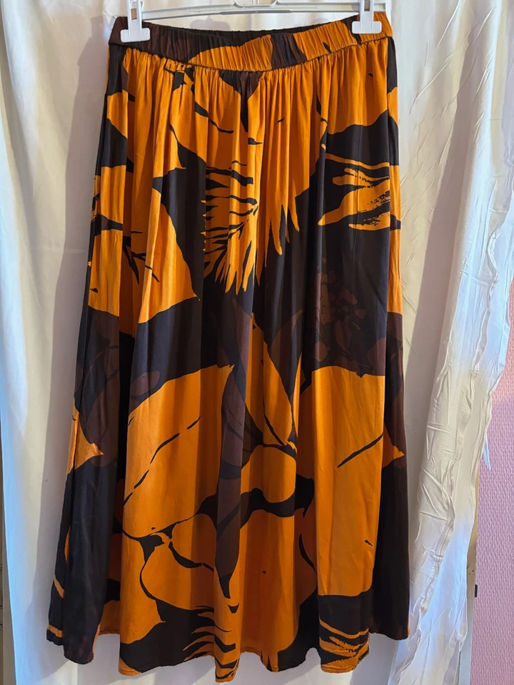 CAROLL jupe longue taille M ou 38 orange marron - Photo 3/4