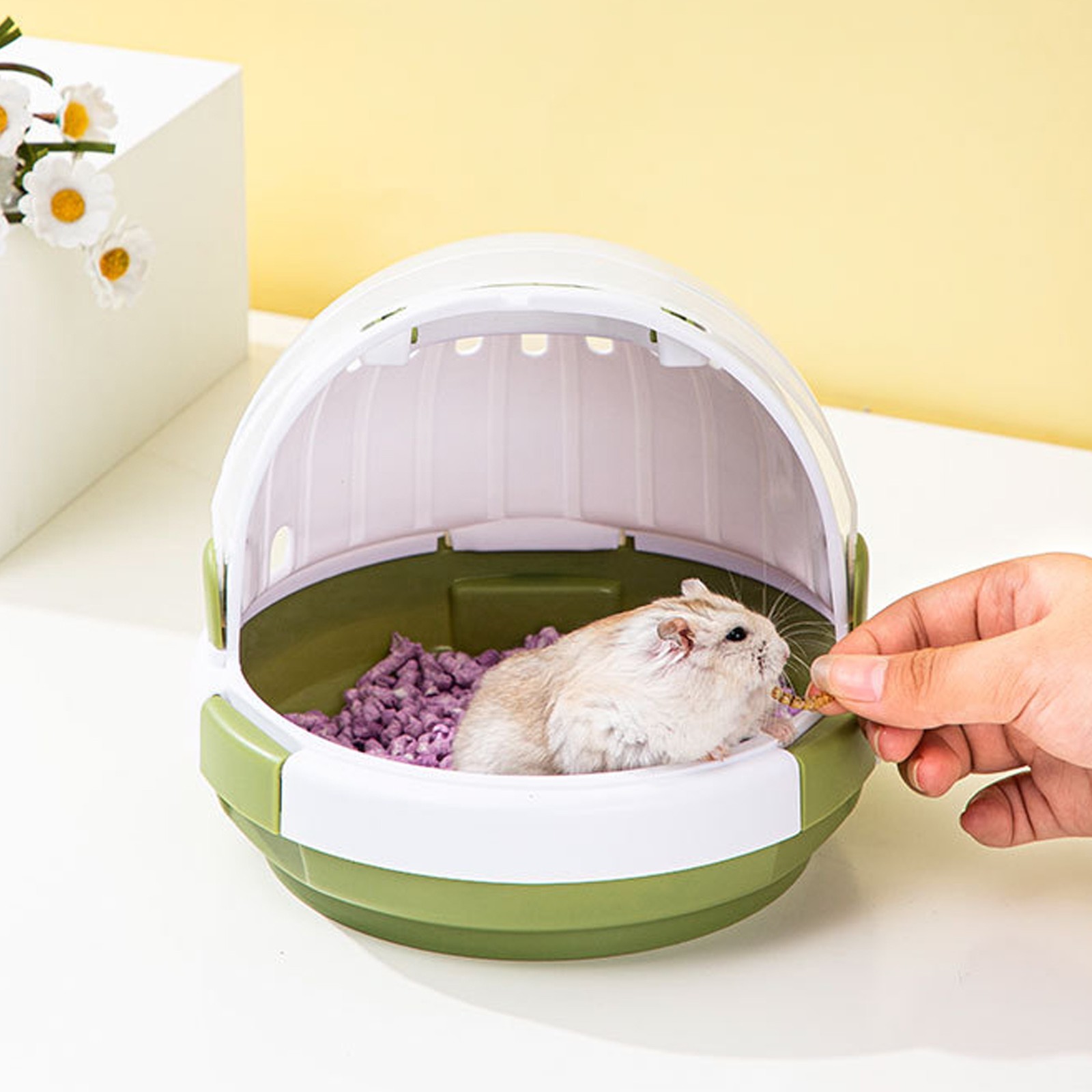 Hamster Carrier Cage Portable Small Animal Carry Case For Hamsters Golden Part