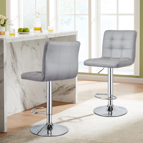 Faux Leather Barstool Chrome Base Stool Counter Height Stool Breakfast Bar Chair - Picture 108 of 172