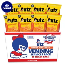 Utz Barbecue Potato Chips, 1 oz 60 Count Multipack, Gluten-Free, Crunchy Snack