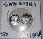 lot of 2 U.S. Mint American Silver Eagles 1/10 oz .999 Silver Uncertified