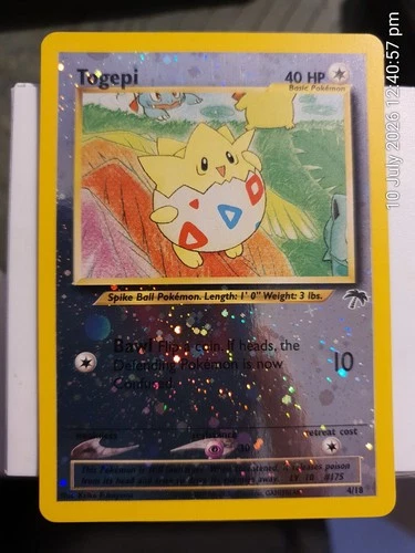 POKEMON TCG Togepi 4/18 Southern Islands Holo Rare WOTC OC card back