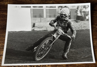 ANDY BUCK PETERBOROUGH PANTHERS MIKE PATRICK 7 x 5" SPEEDWAY PHOTO