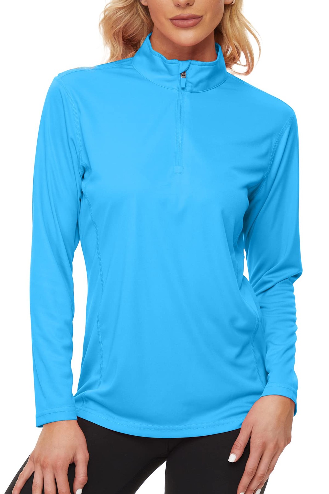 Women's UPF 50+ Sun Protection Shirts Long Sleeve Half-Zip Quick Dry T-Shirt ...
