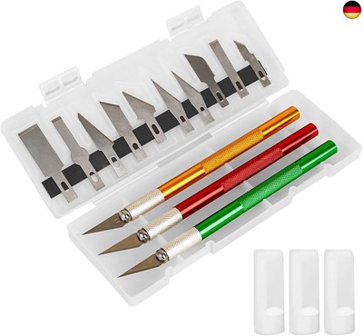3 Stück Cutter für DIY Art Work Cutting, Skalpell mit 10 Ersatzklingen, B