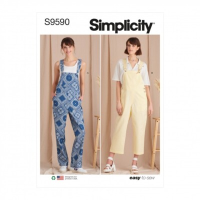 Simplicity Schnittmuster 9590 Latzhose A (XS-S-M-L-XL)