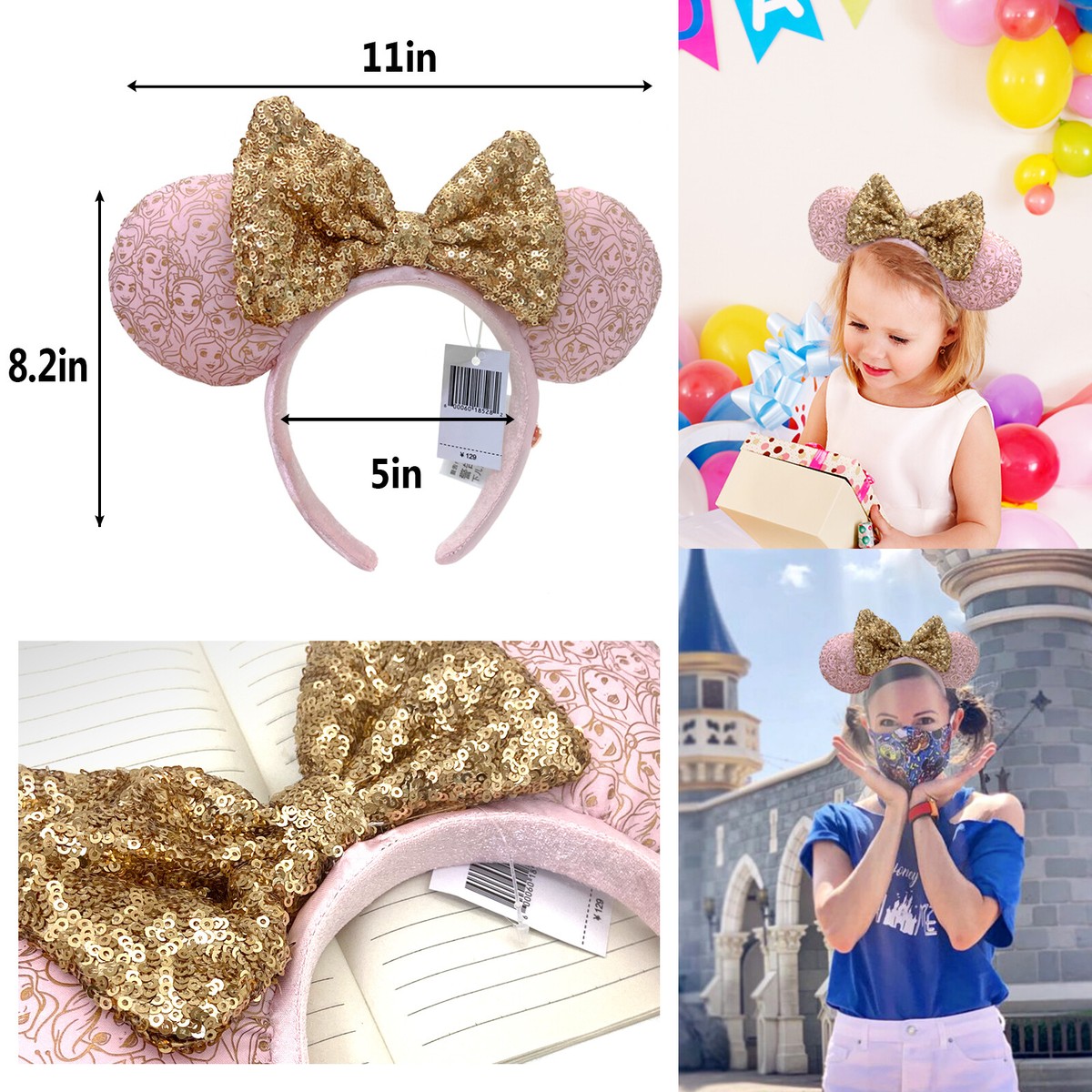 Disney Parks Pink & Gold Bow Princess Mickey Minnie Mouse  display picture 1