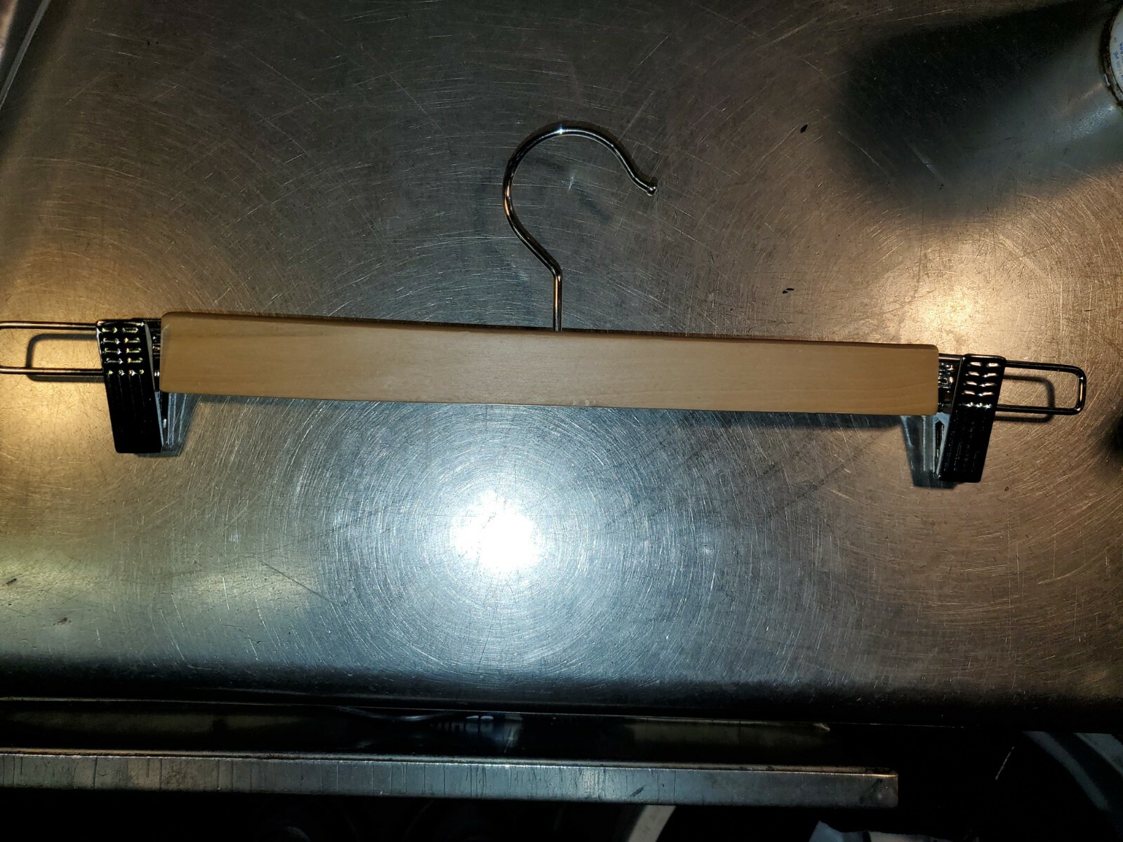 Wooden Skirt Hangers With Adjustable Clips Pants Hangers Clothes Hangers 10 Pack