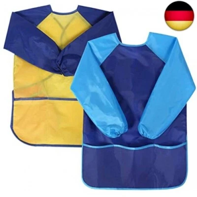 Natuce 2 Stück Malschürze Kinder, Wasserdicht Kinder Malkittel 3-7 Jahre M