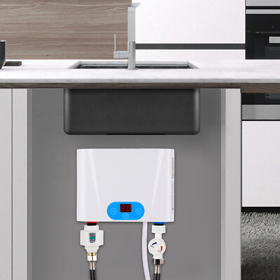 #ad 5500W Tankless Electric Hot Water Heater Instant Boiler Whole House Kitchen Bath $54.10