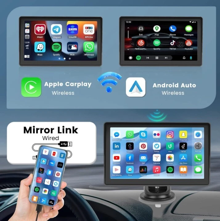 Car Play Autoradio Touchscreen Bluetooth 7 Zo Apple CarPlay Android Auto Hikity - Bild 4 von 4