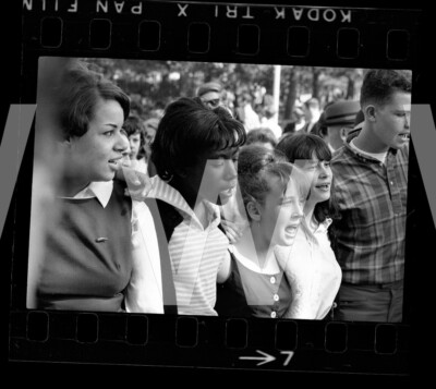 1963 Washington Square Park Diverse Children Sing Manhattan NYC Old Negative B24