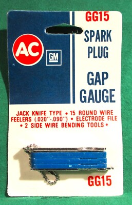NOS AC Spark Plug GG15 Gap Gauge .020''-.090'' Sealed in blister card circa 1974