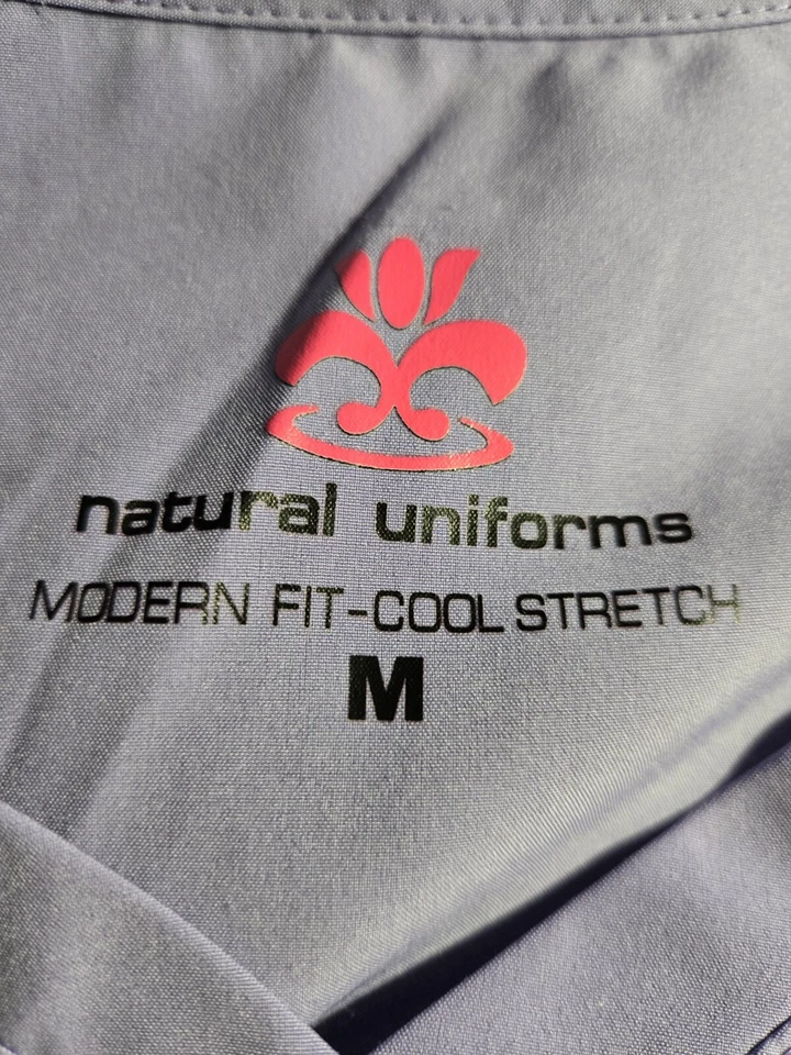 NATURAL UNIFORMS-COOL STRETCH Scrub Top size M-LAVENDER V-Neck-Chest 21.5"/L 26" - Image 3 of 4