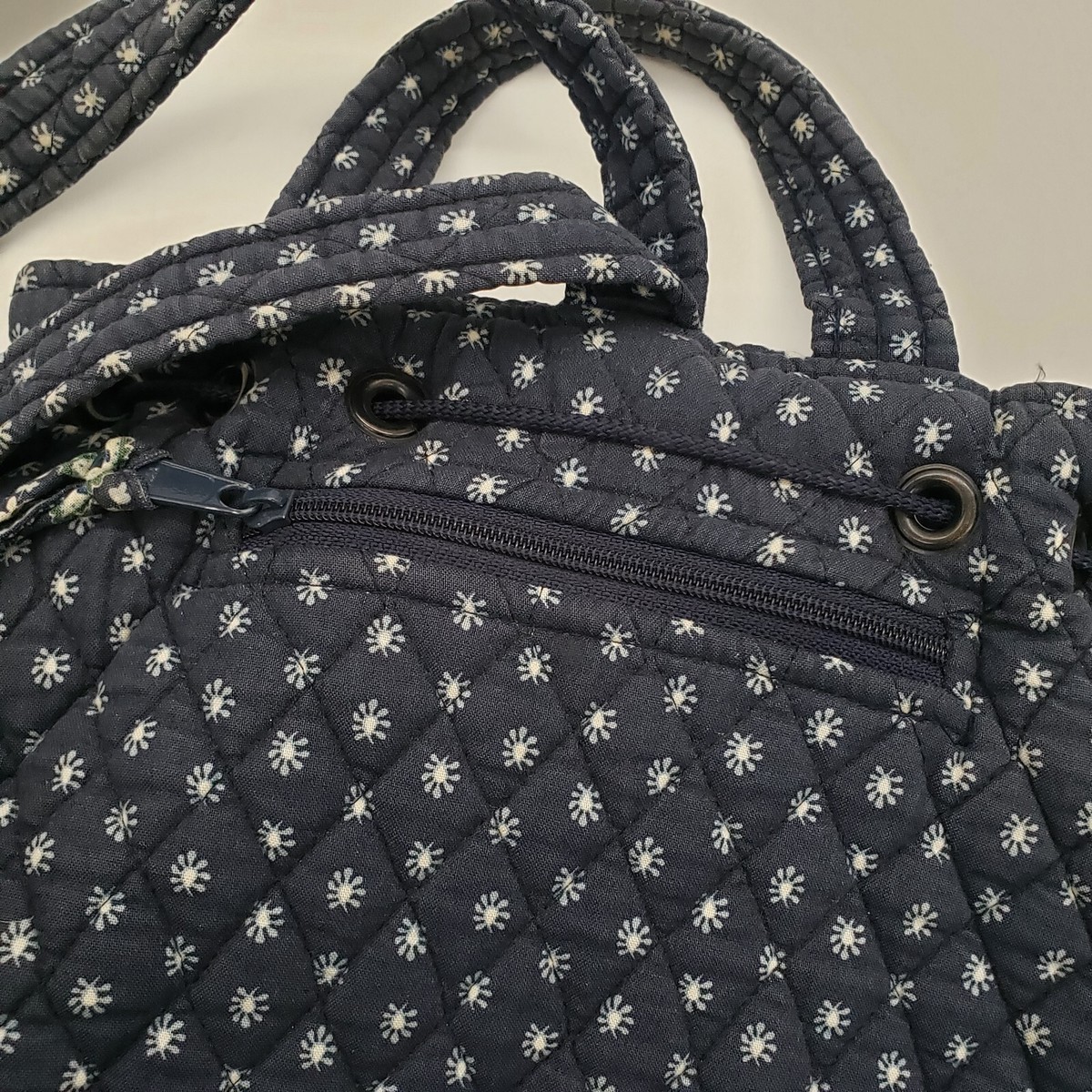 Vera Bradley Black Leather Quilted Small Backpack Purse Bag Paisley Lining GUC Vera Bradley Small Backpack-Dreamer Paisley : Vermont Gear  main image 4