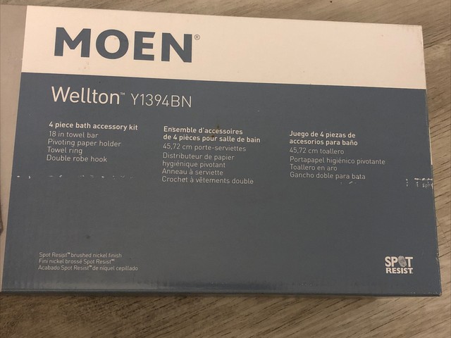 Moen Wellton Y1394bn 4 Pcs Bath Accessory Kit Brushed Nickel Finish For Sale Online Ebay