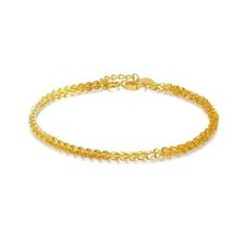 Solid 18k Gold 2mm Phoenix Tail Chain Bracelet Heart Beautiful Charm Jewelry 