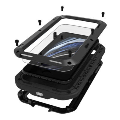 LOVE MEI Wasserfest Metall Gorilla Glas Schutzhülle Case f iPhone 7/ 8/ SE 2020
