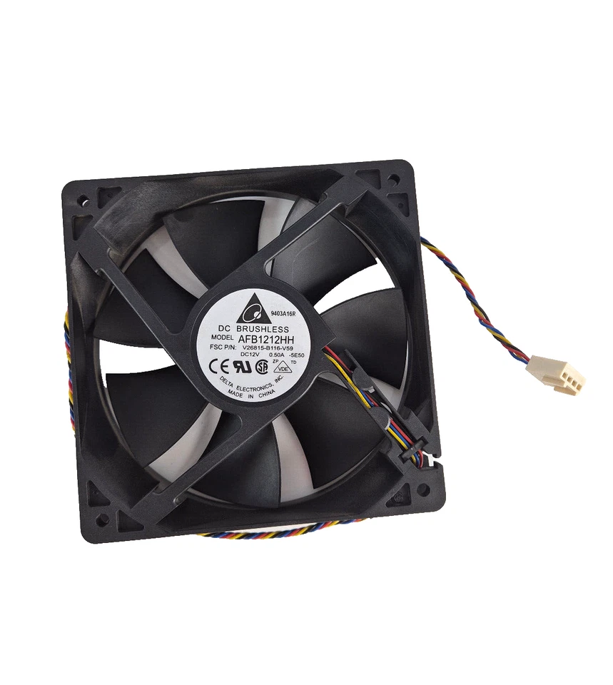 5er SET DELTA Lüfter, cooling fan AFB1212HH, 4-Pin, 120 x 120 x 25 mm, 12 V - Bild 2 von 4