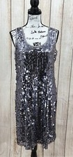 Calvin Klein Silver Sequin Shift Dress Size Medium NWT Party Holiday Glam
