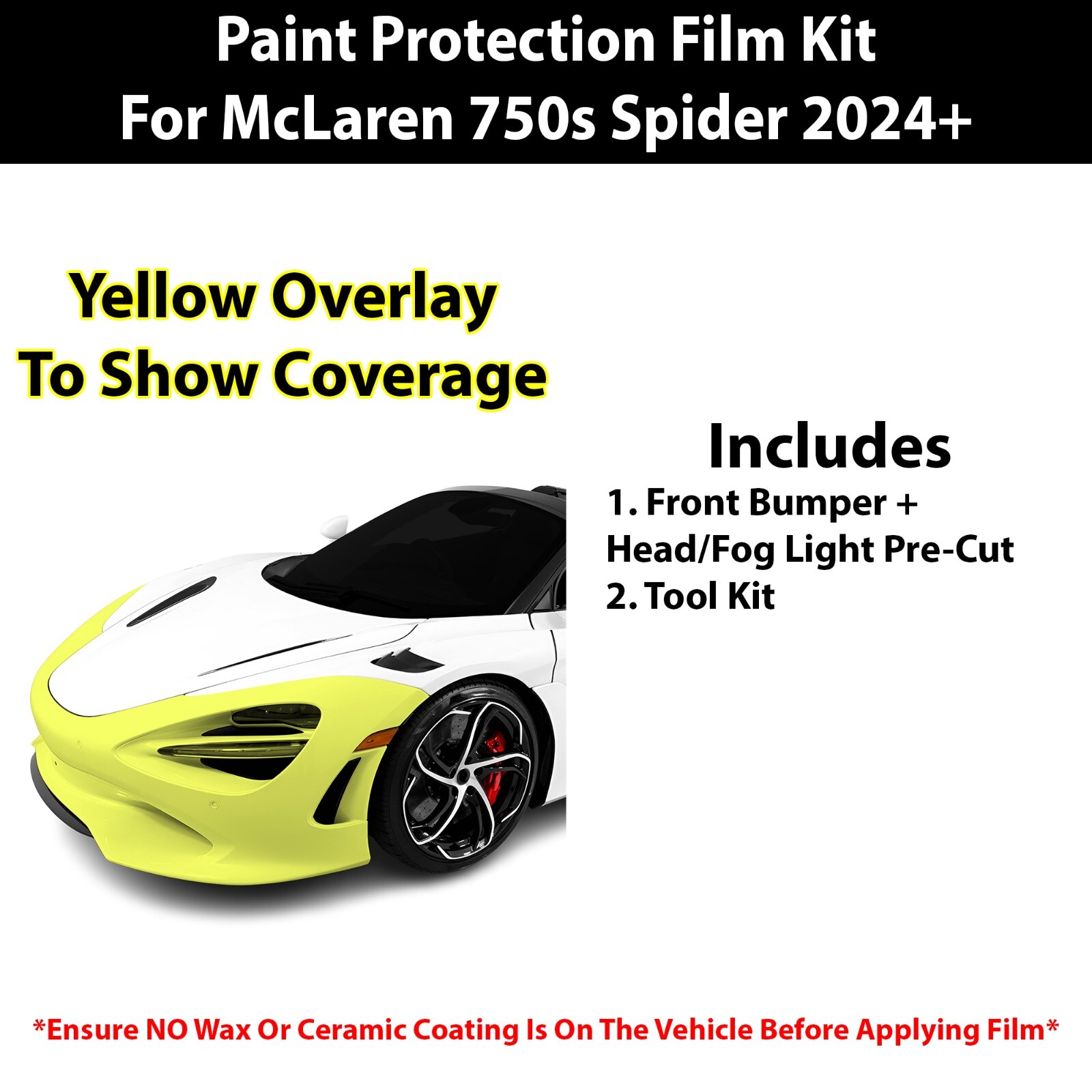 Pre Cut Paint Protection Film Clear Bra PPF Kit for McLaren 750S Spider 2024+