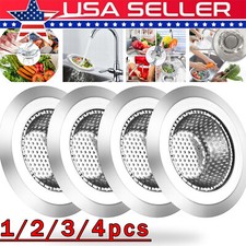 4.5" Kitchen Sink Strainer Stopper Stainless Steel Drain Basket Waste Plug