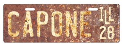 Al Capone Chicago Mafia Gangster  Illinois 1928 Weathered 4'' x 12'' License Plate