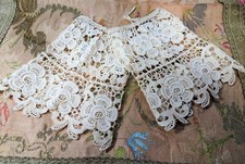 GORGEOUS Antique Lace Cuffs,Tie On French Lace Cuffs, Beautiful Old Lace Cuffs,