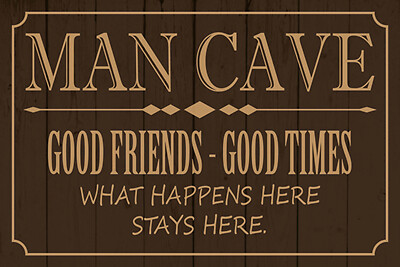 Blechschild 18x12 man cave good friends good times Wand Deko Bar Kneipe Sammler