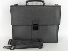 Burberry Black Leather Briefcase Business Bag 14x12 Laptop Satchel