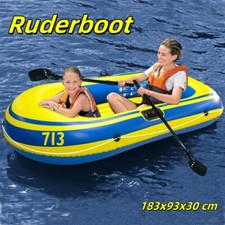 Schlauchboot Set Paddel + Pumpe Angelboot 2 Personen Ruderboot