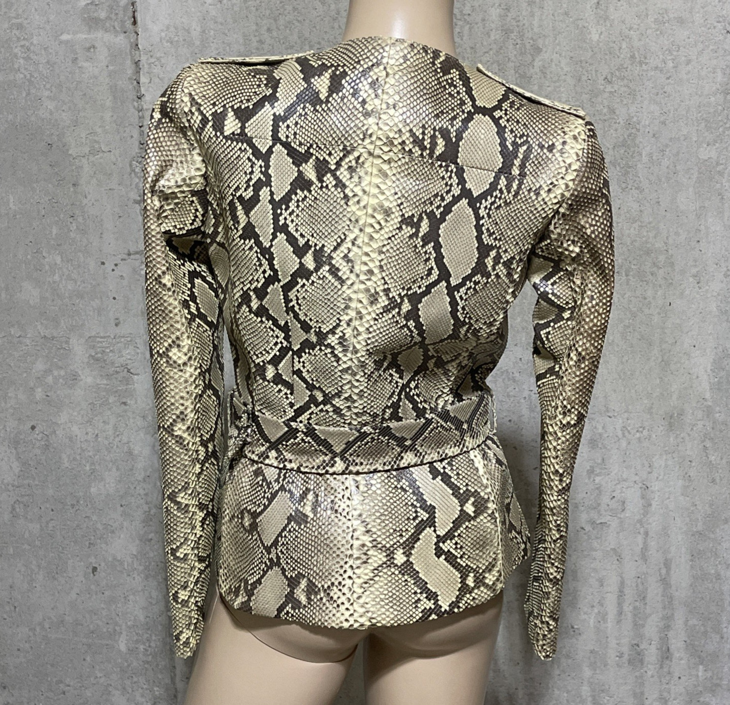 Altuzarra SnakeSkin Leather Python Jacket Silver … - image 8
