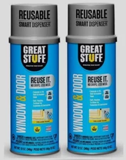 2~ Great Stuff Smart Dispenser Yellow Polyurethane Insulating Foam Sealant 12 oz