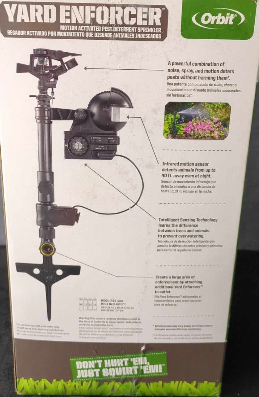 Orbit 62100 Yard Enforcer Activated Sprinkler Black for sale online
