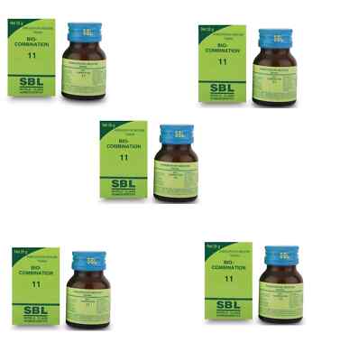   5 x SBL Bio-Combination BC 11, 25g Tablets for Pyrexia EXP. 2029 FREE SHIP