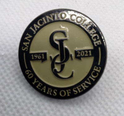 SAN JACINTO Community College Texas - 60 Years of Service Pin 1961 - 2021 SanJac