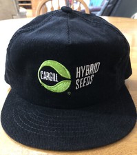 Vintage Cargill Hybrid Seeds Trucker Hat Black Corduroy Snapback USA